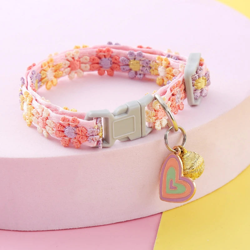 Fashion Rainbow Flower Cat/Dog Collar