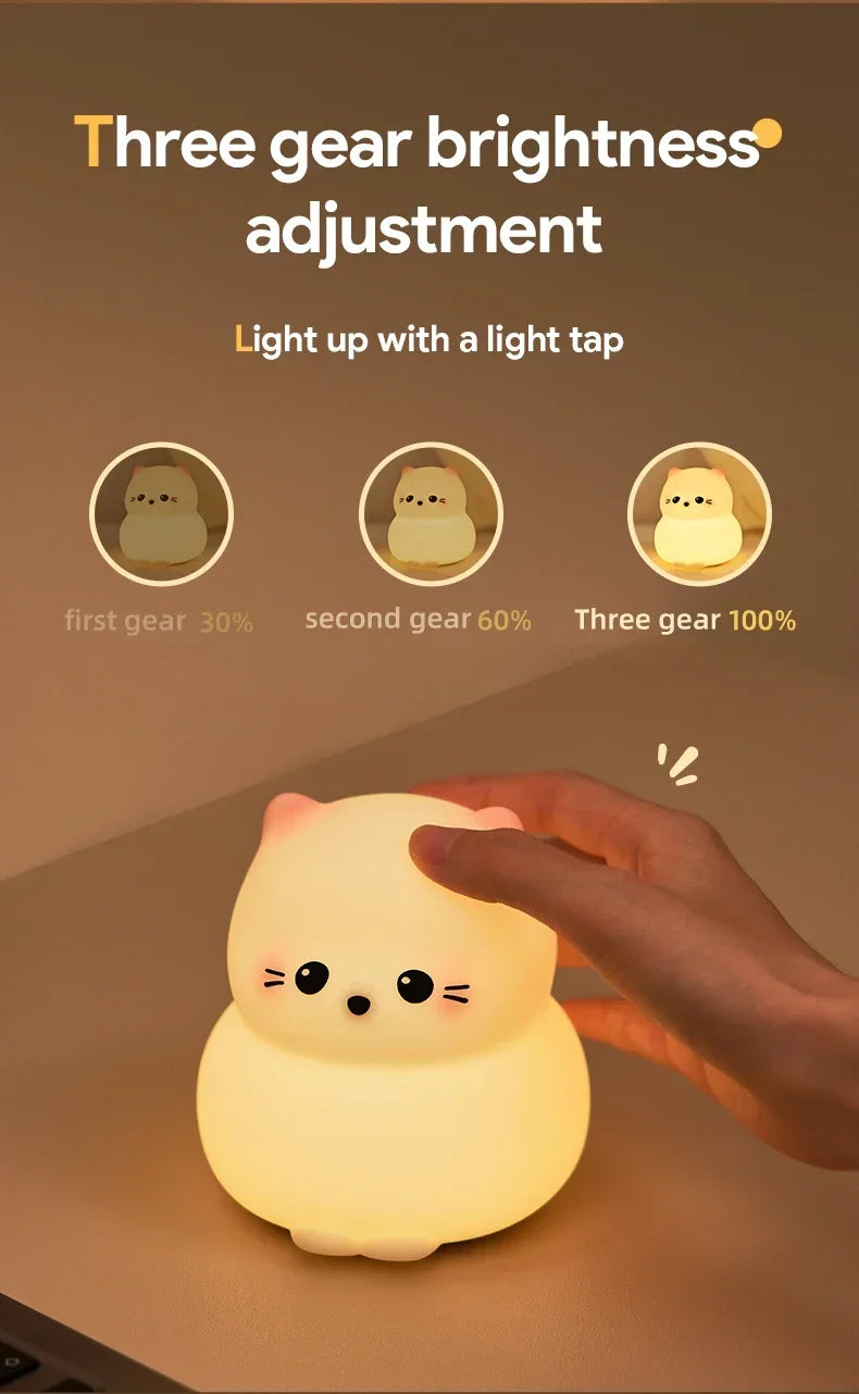 Cute Animal - shape Silicone Night Light