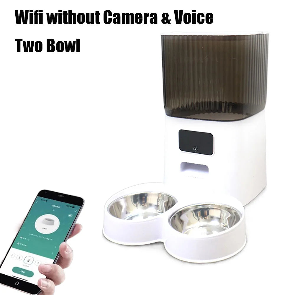 5L Automatic Cat Feeders Double Bowls