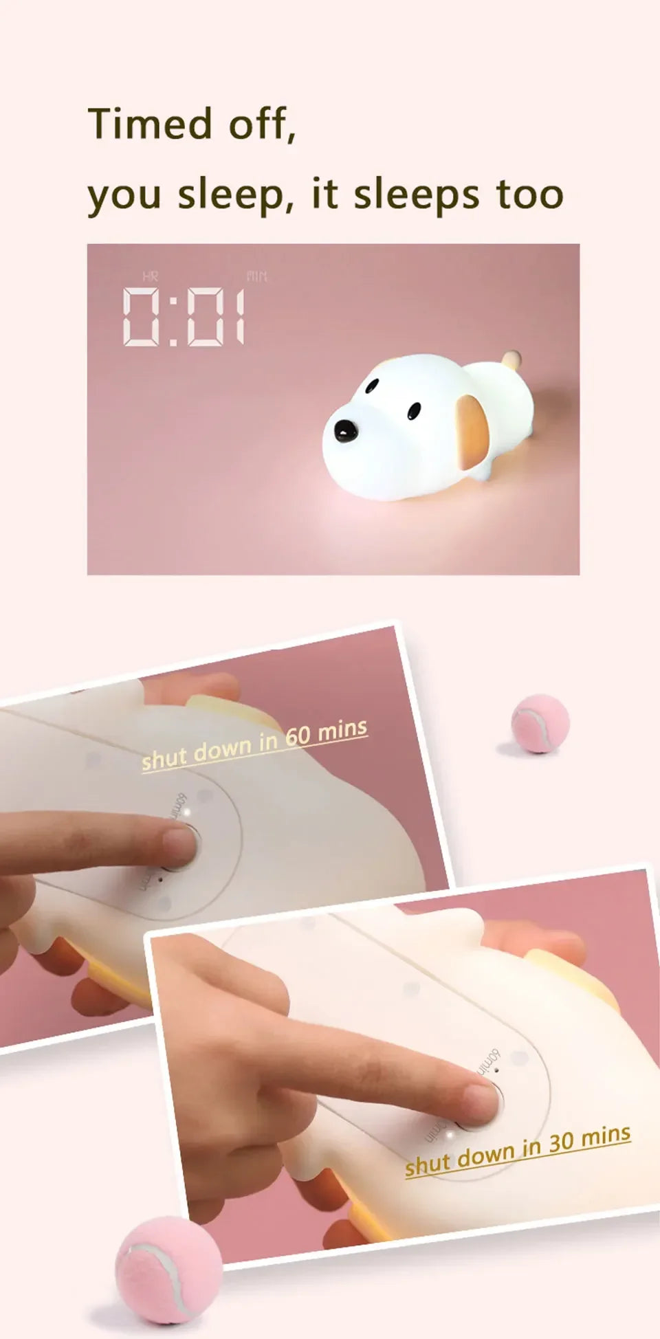 Cute Animal - shape Silicone Night Light