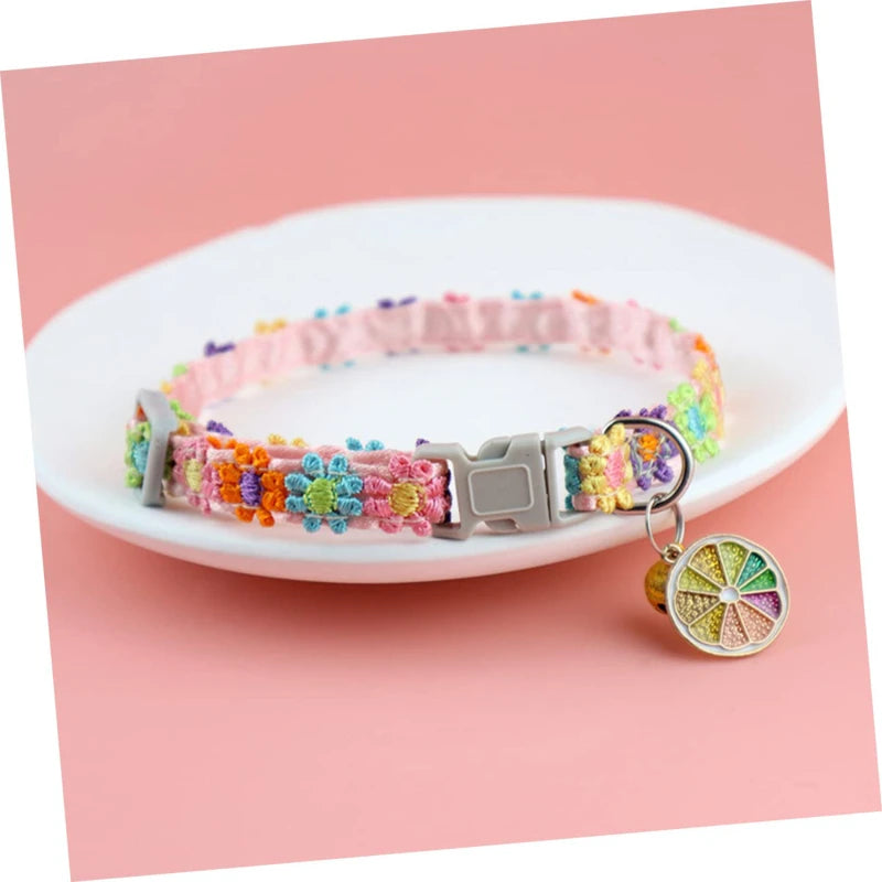Fashion Rainbow Flower Cat/Dog Collar