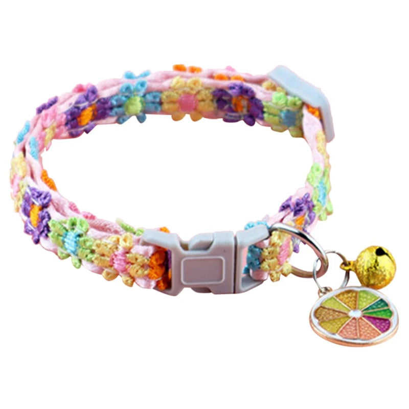 Fashion Rainbow Flower Cat/Dog Collar