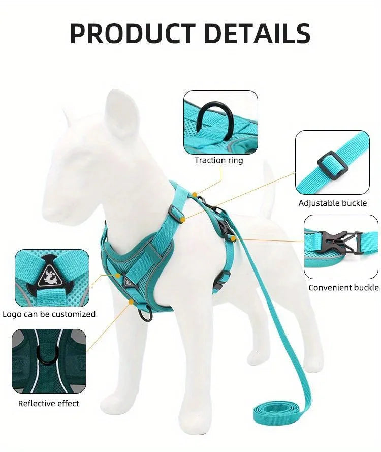 No Pull Dog Harness and Leash Set Adjustable