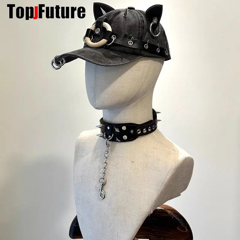 Harajuku Gothic Devil Cat Ear Sun Hat Women/Men