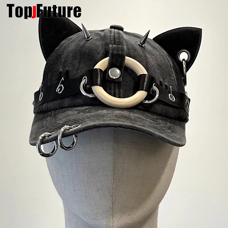 Harajuku Gothic Devil Cat Ear Sun Hat Women/Men