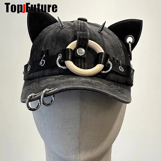 Harajuku Gothic Devil Cat Ear Sun Hat Women/Men