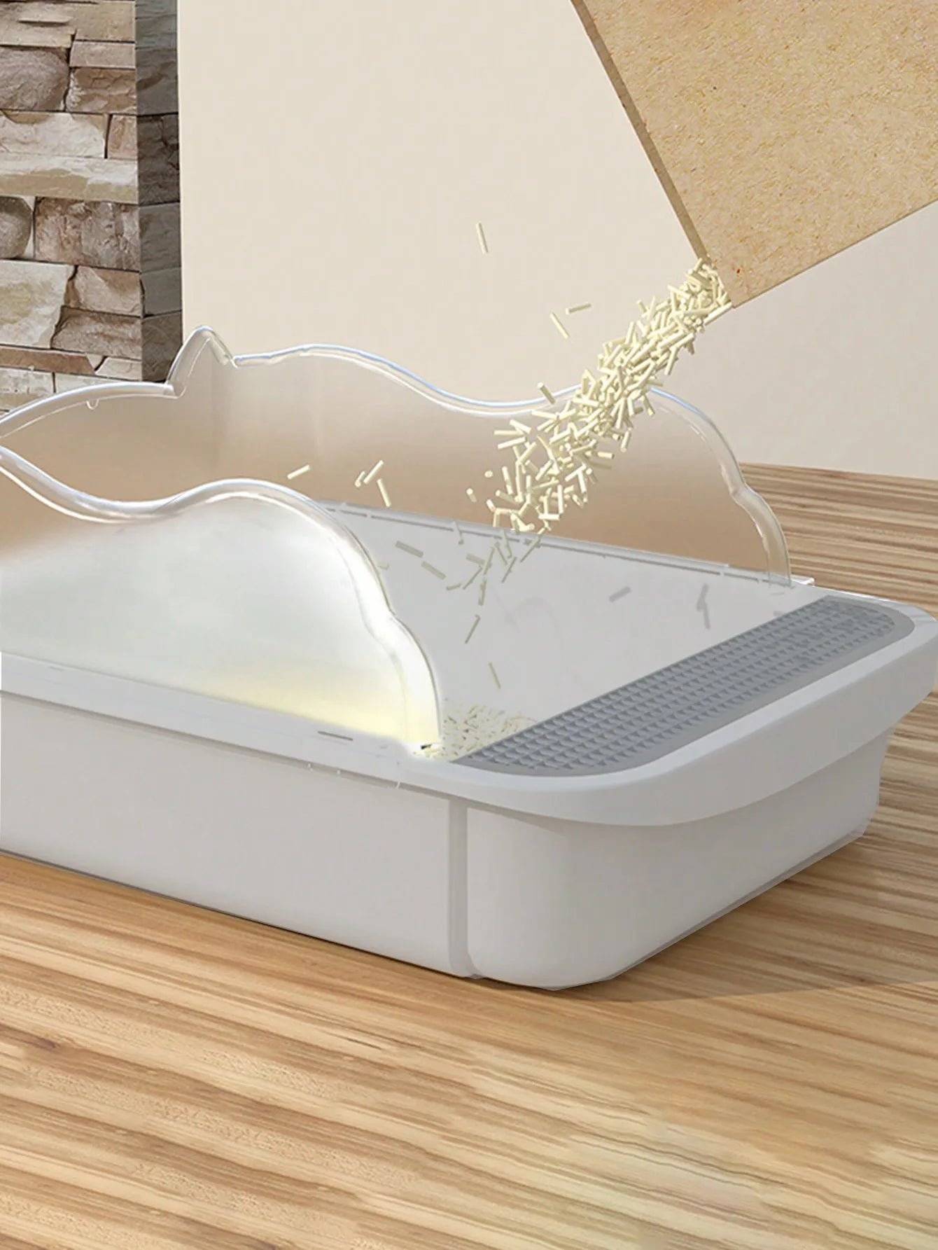 Semi-closed splash-proof litter box (with litter scoop)