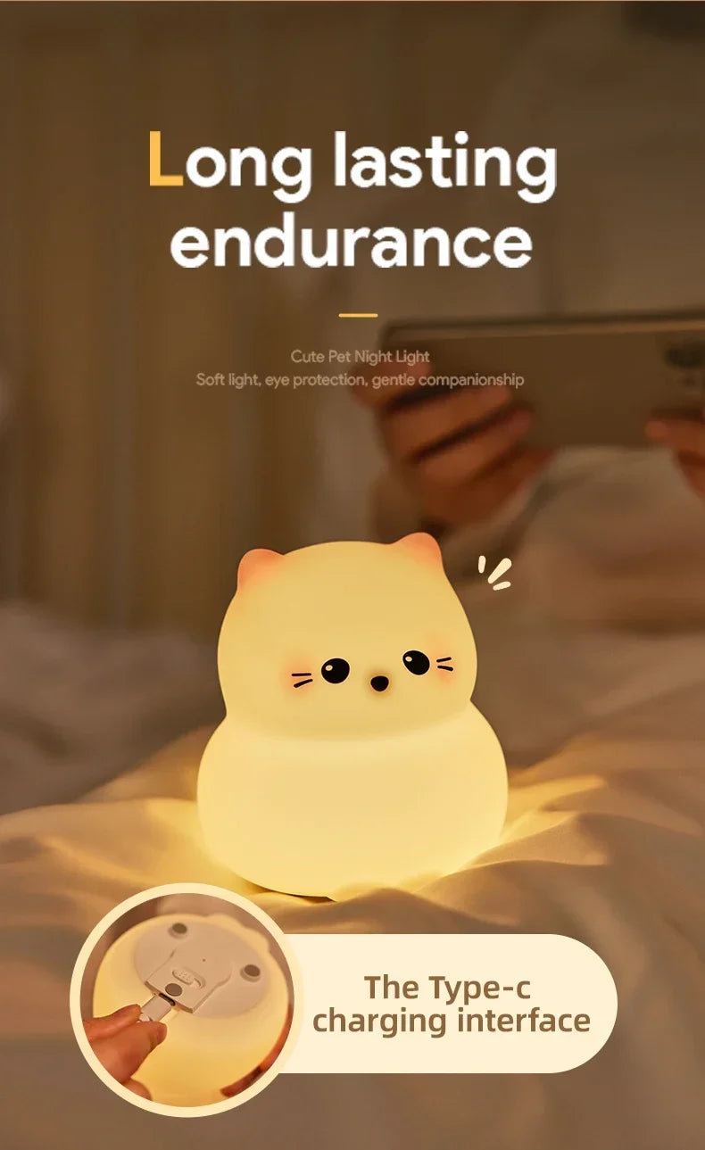 Cute Animal - shape Silicone Night Light
