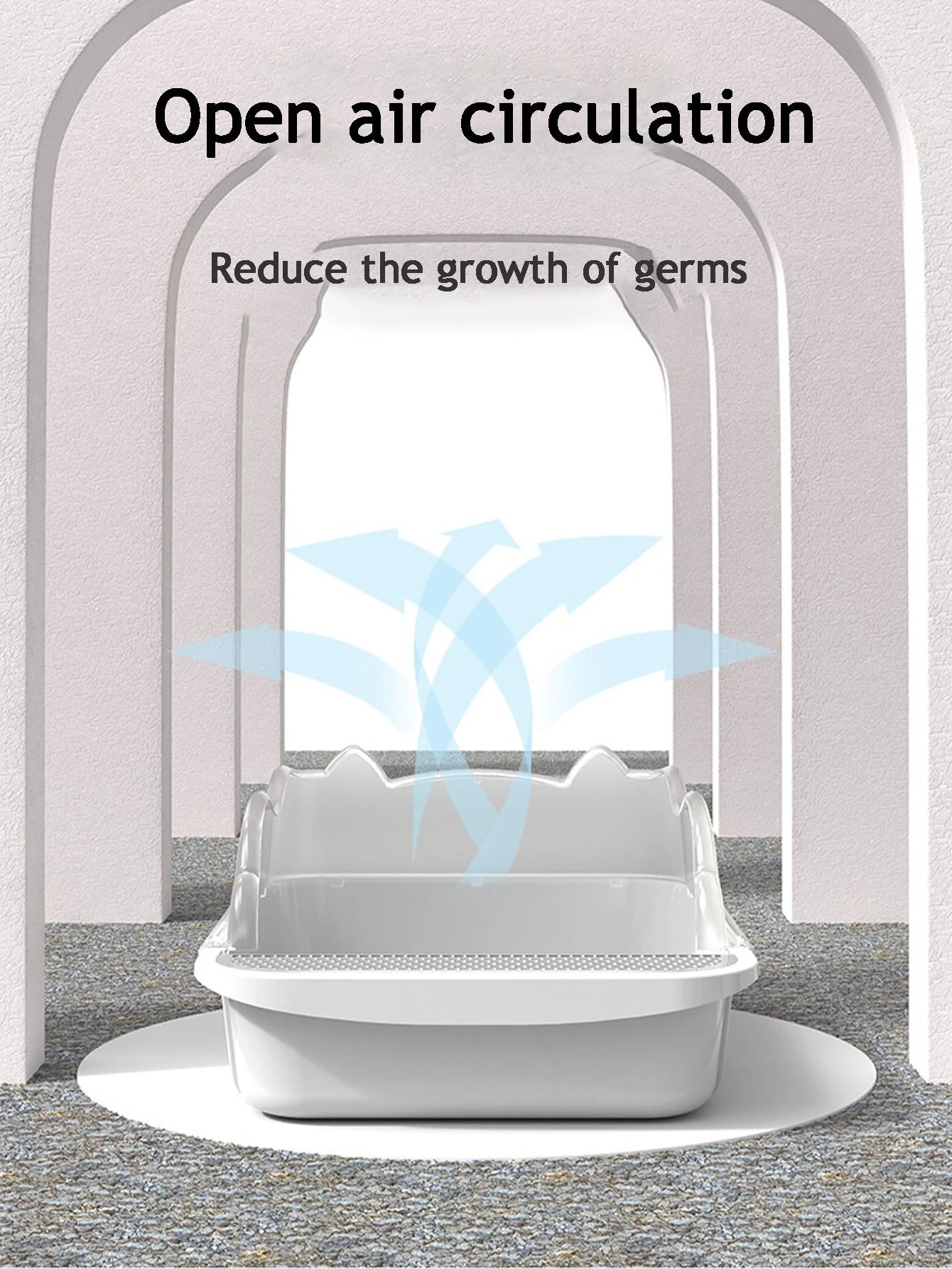 Semi-closed splash-proof litter box (with litter scoop)