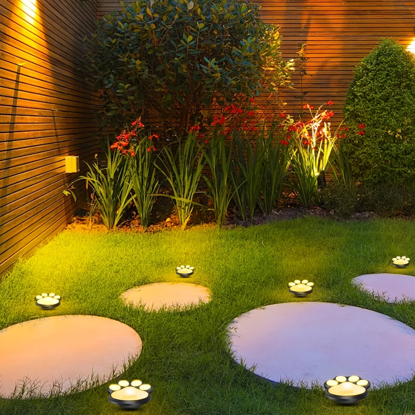 Solar Paw Print Lights