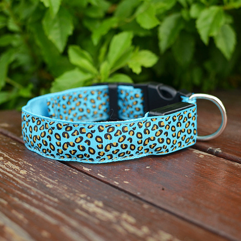 Leopard Print LED Collar for Dogs and Cats