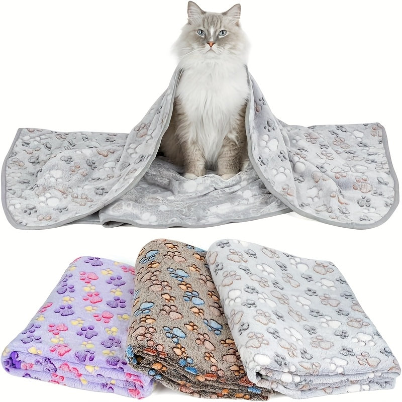 Thickened Pet Blankets with Footprint
