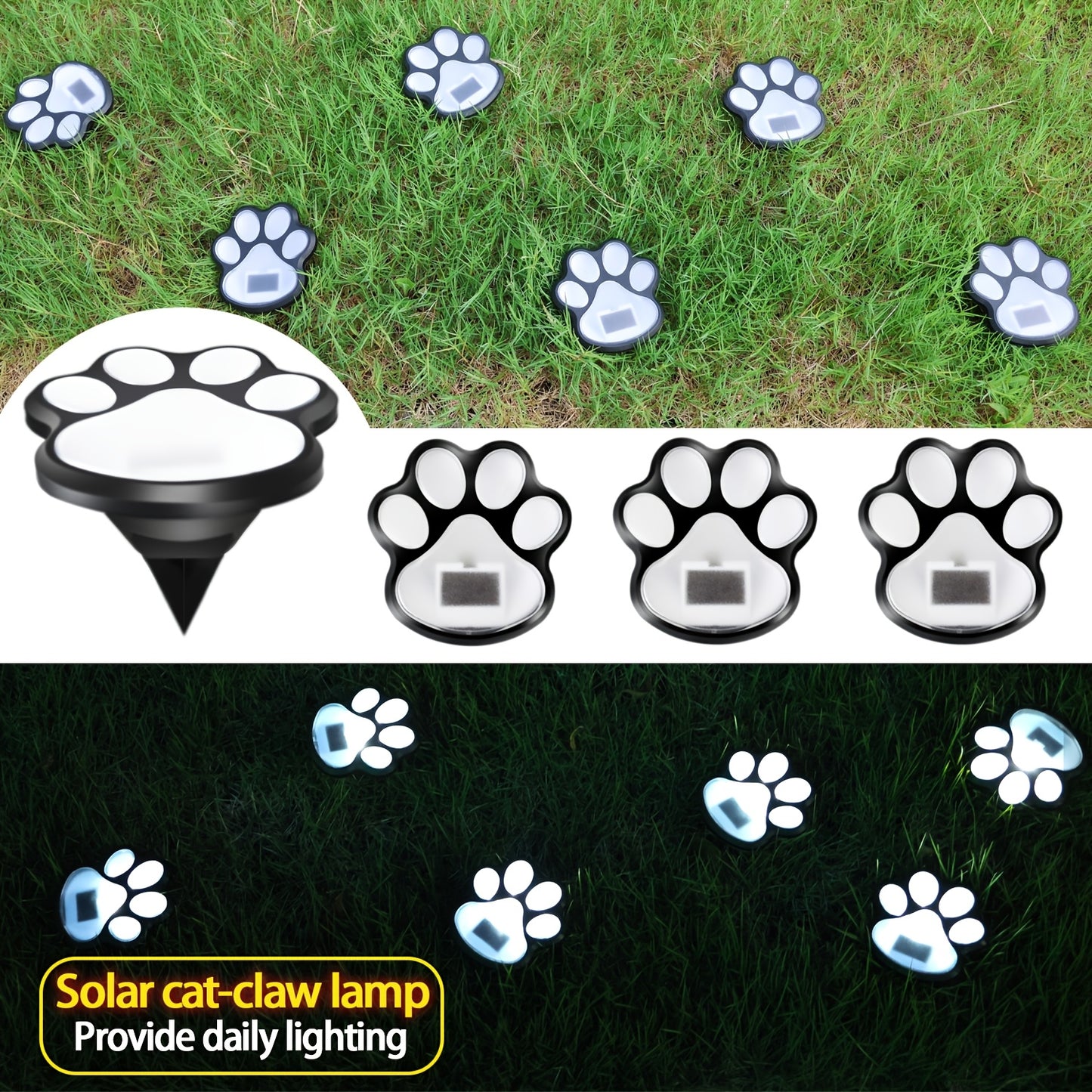 Solar Paw Print Lights