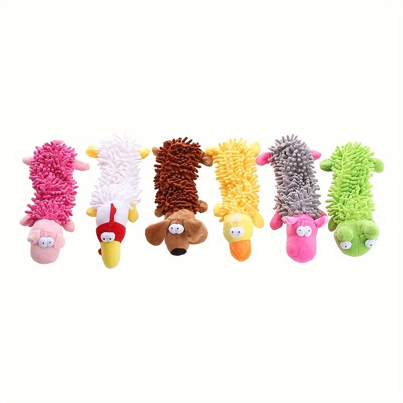 Interactive Plush Dog Toy with Squeaker for Chew