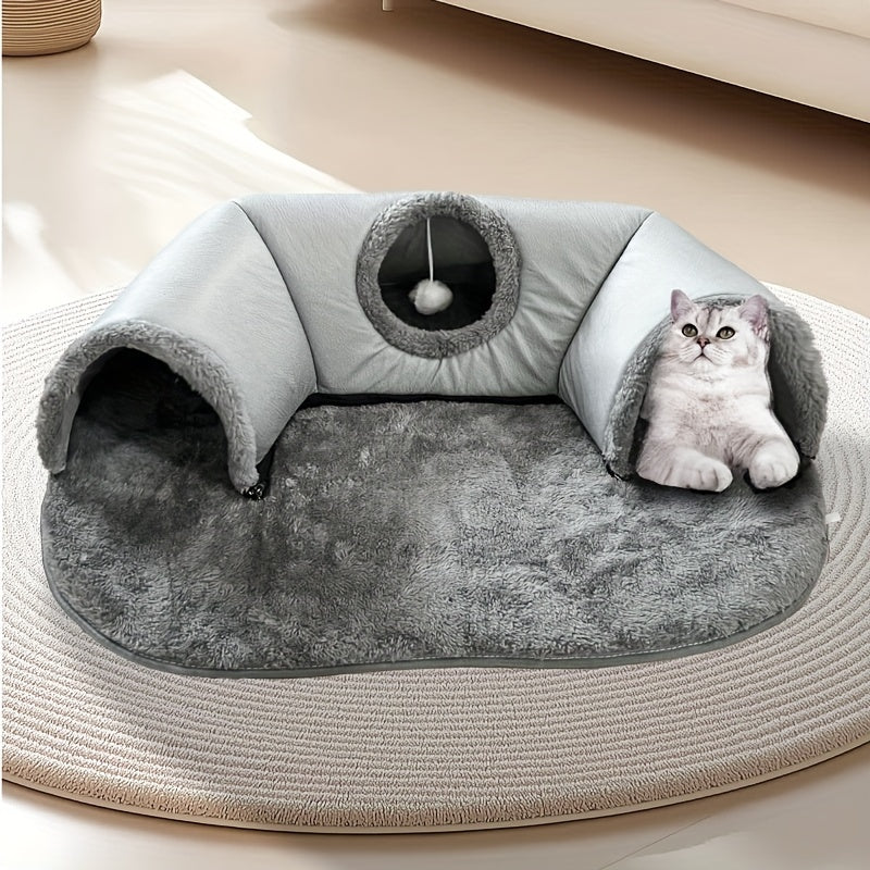 3-in-1 Cosy Cat Tunnel Bed