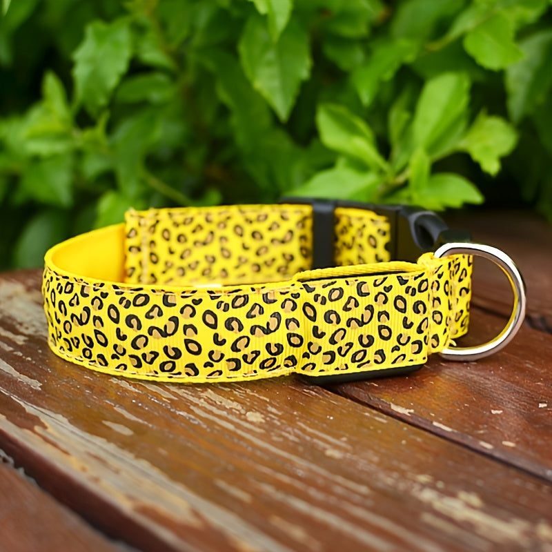 Leopard Print LED Collar for Dogs and Cats