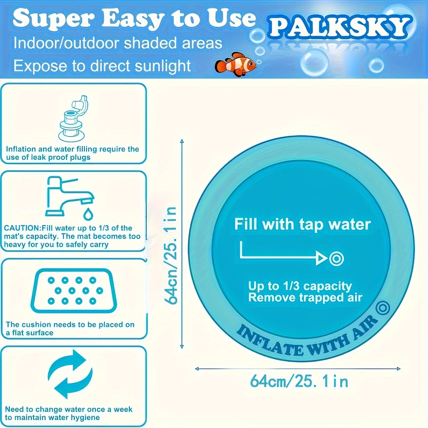 Splash-Proof Interactive Cat Play Mat with Floating Fish