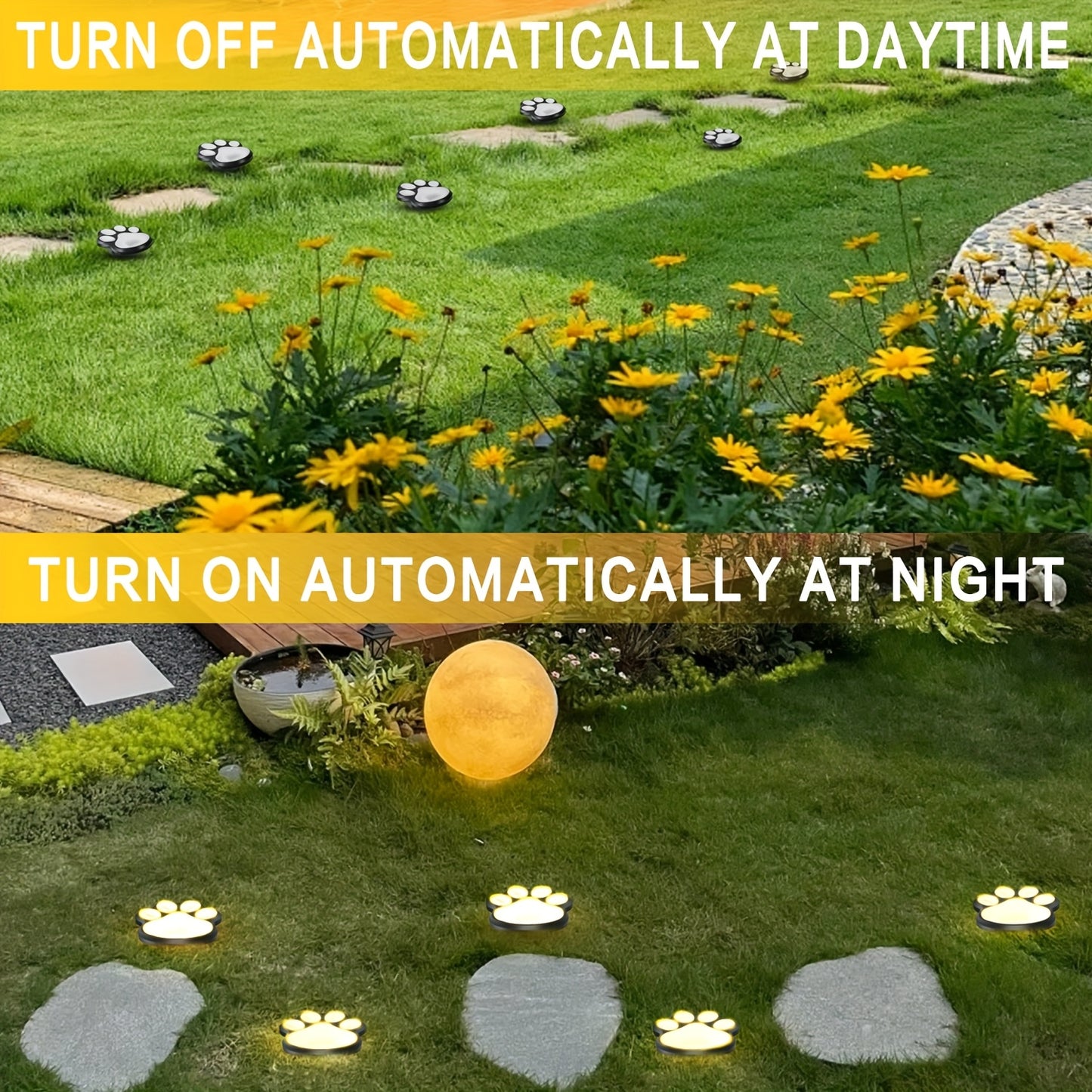 Solar Paw Print Lights
