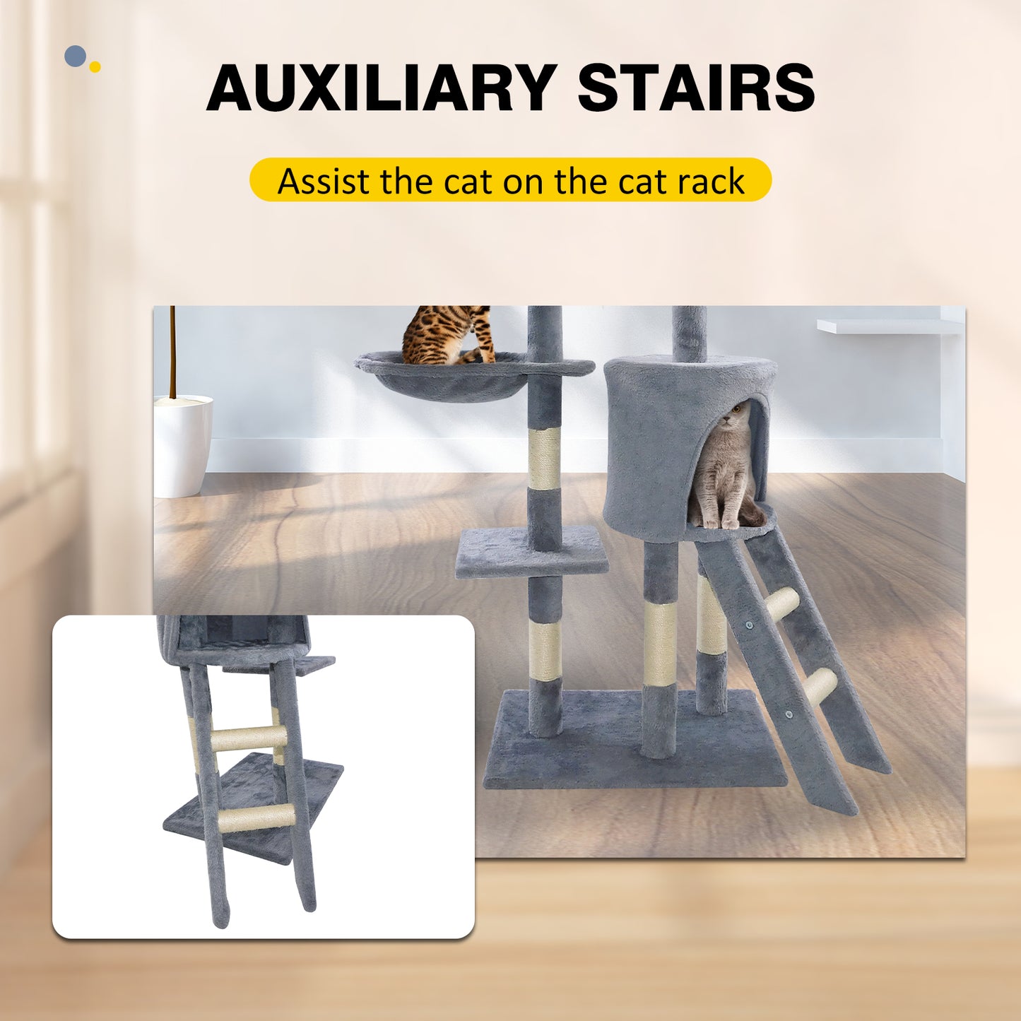 Multi-Level Cat Tree Tower with Scratching Posts