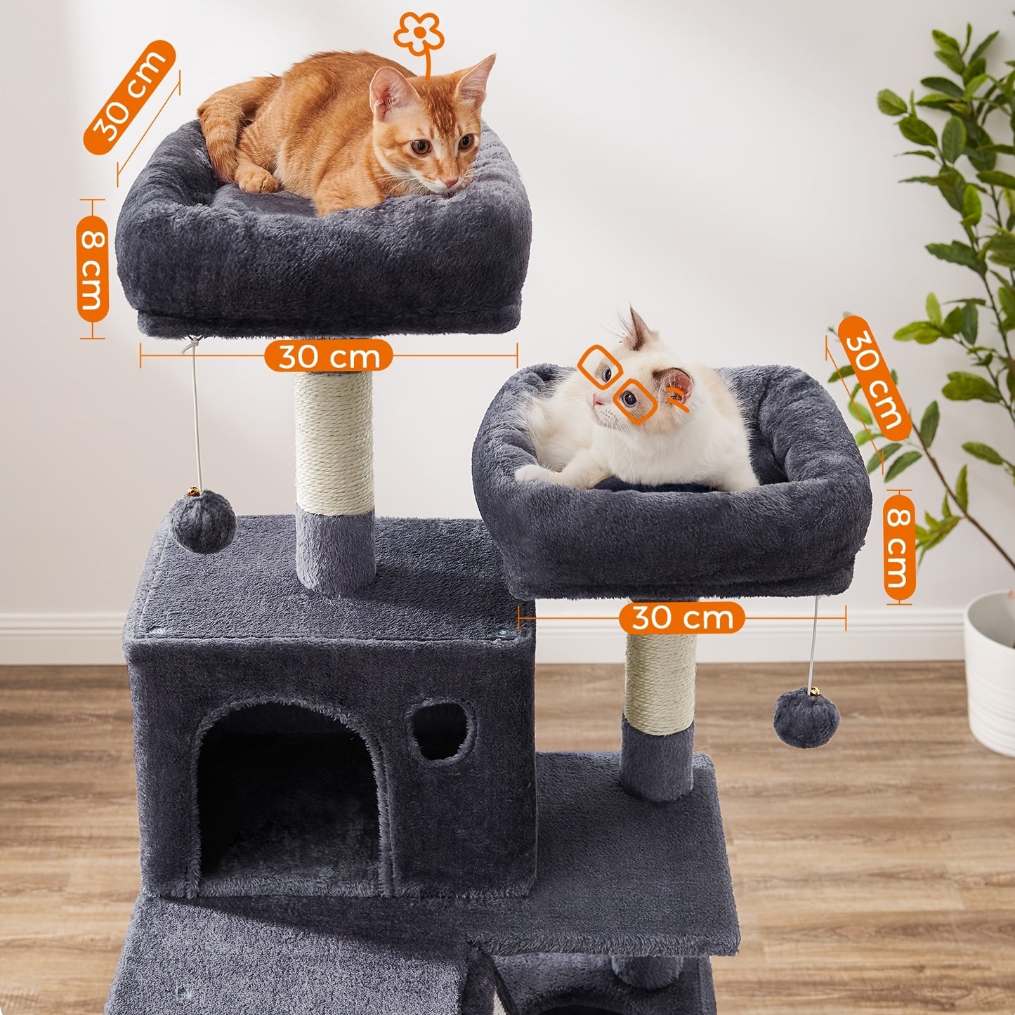 168 cm Large Cat Tower with 13 Scratching Posts