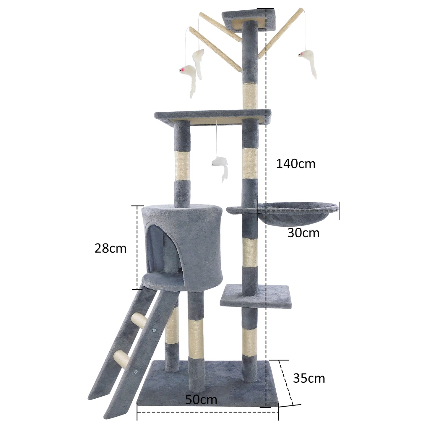Multi-Level Cat Tree Tower with Scratching Posts