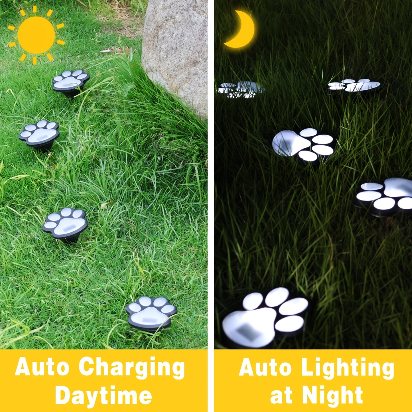Solar Paw Print Lights