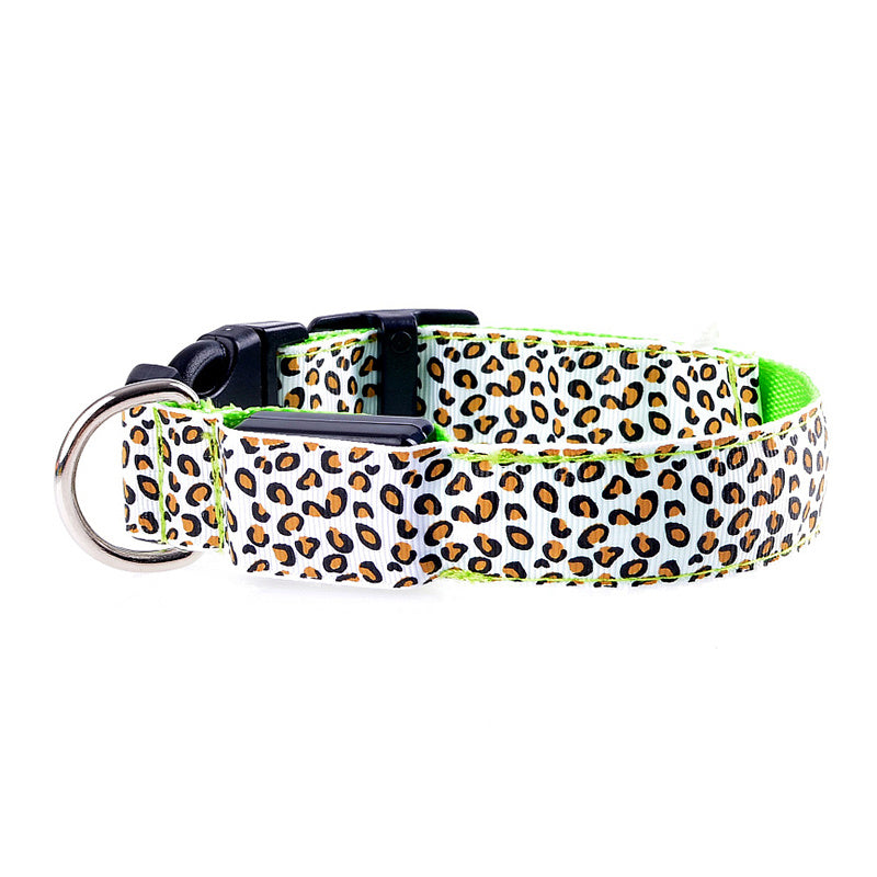 Leopard Print LED Collar for Dogs and Cats