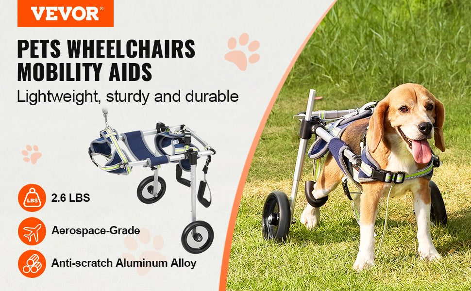 2 Wheels Dog Wheelchair for Back Legs