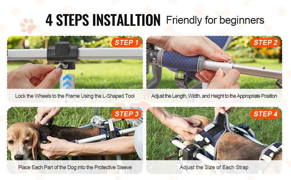 2 Wheels Dog Wheelchair for Back Legs