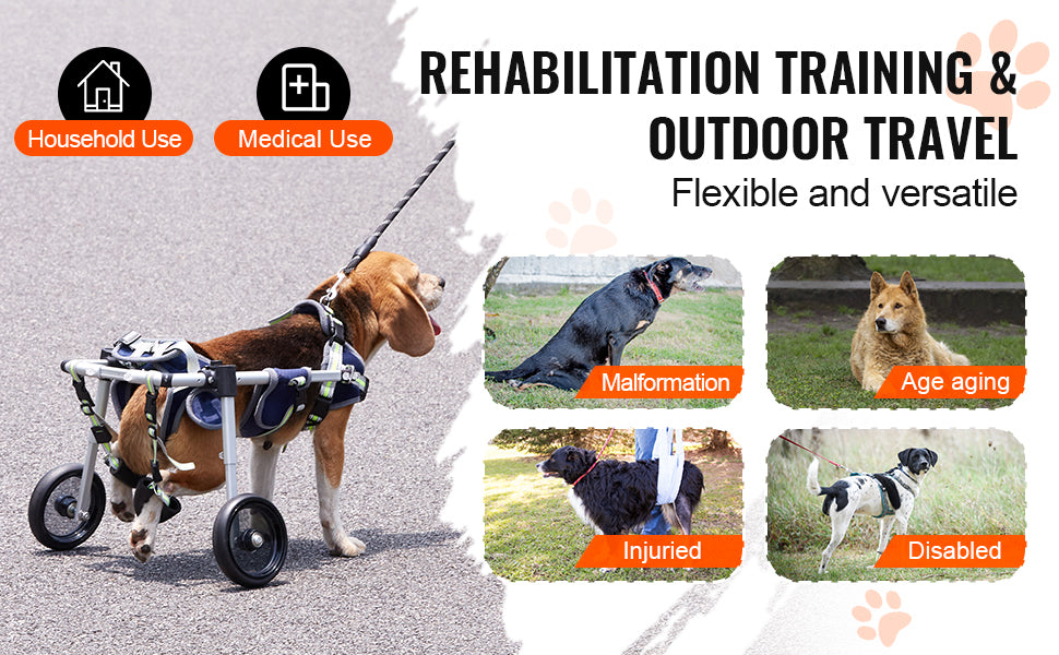 2 Wheels Dog Wheelchair for Back Legs